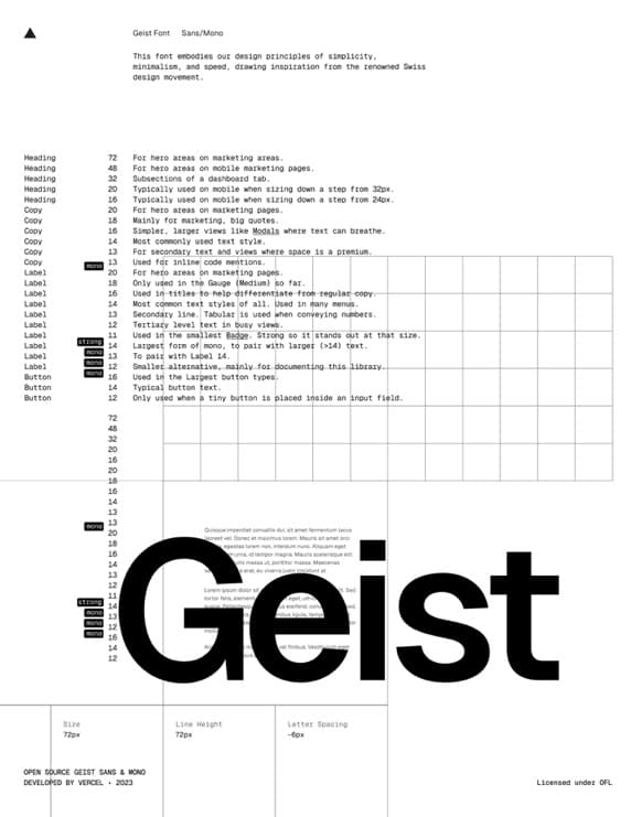 Geist Sans & Mono Font Specimen Sheet